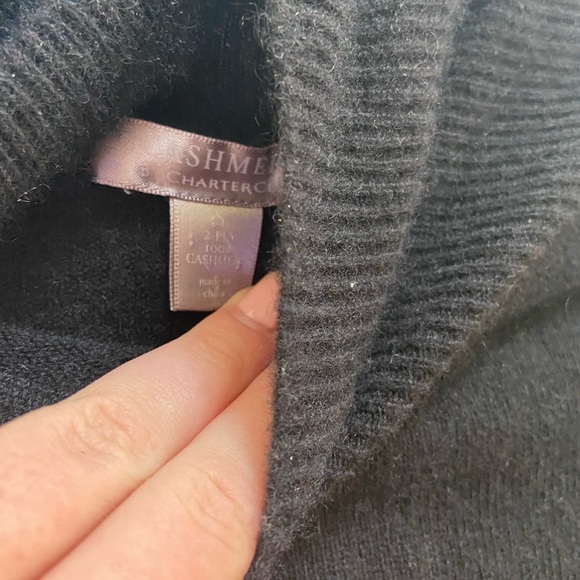 Cashmere by charter club black turtle neck size small - Picture 3 of 3